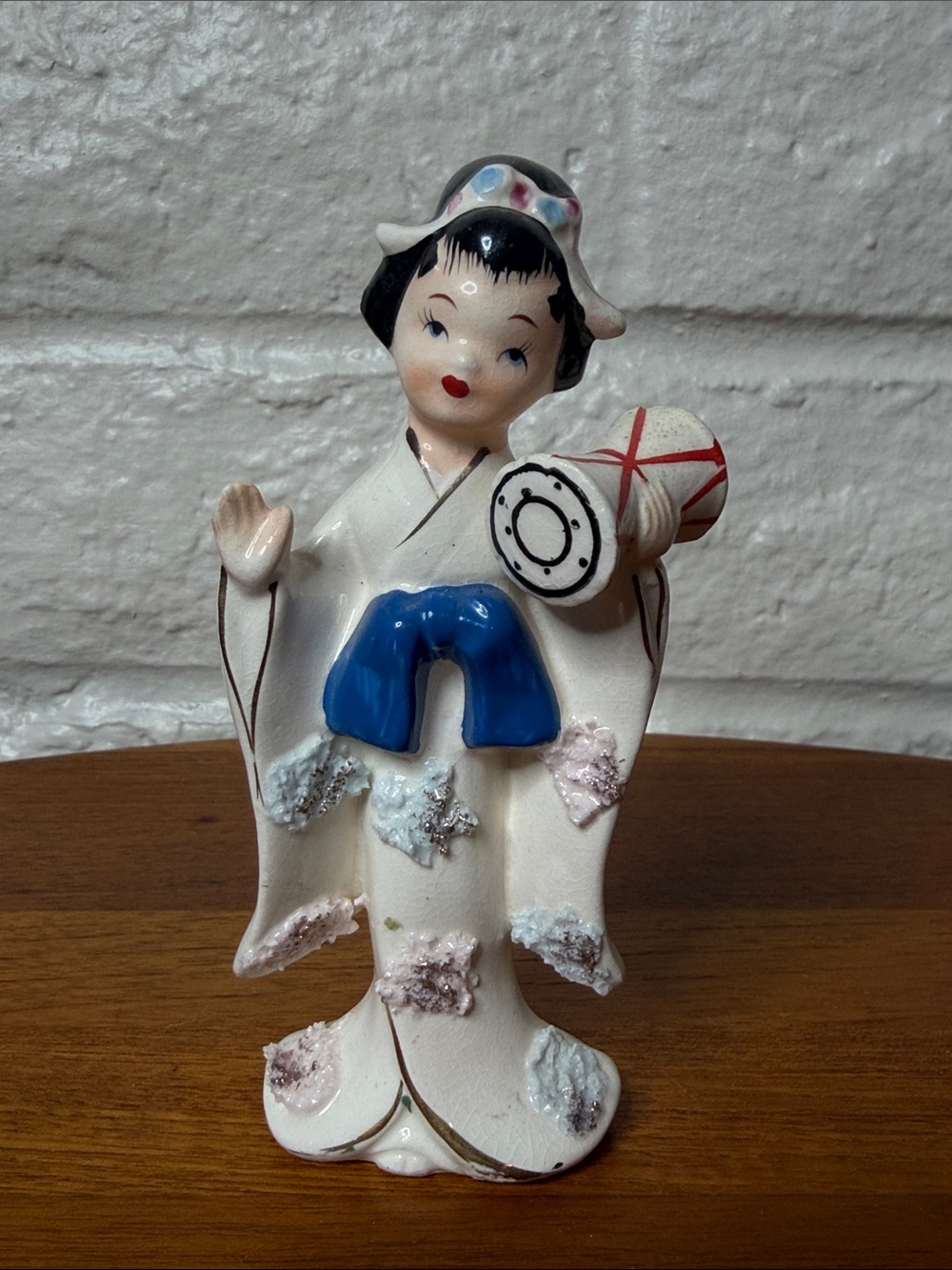Vintage Porcelain Geisha Girl Japan Kimono
